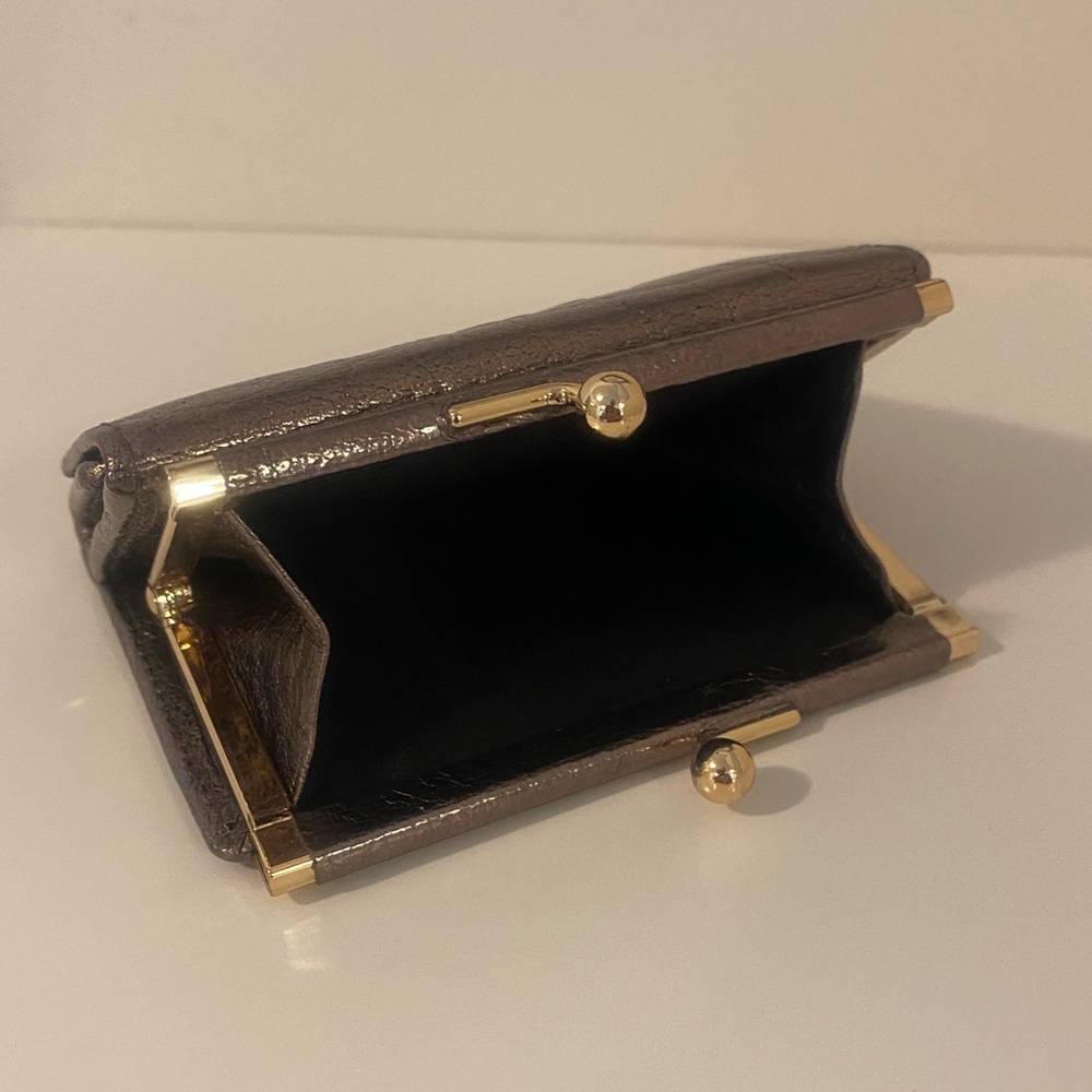 Carlos Falchi Rich Metallic Brown Leather Wallet - Picture 10 of 11